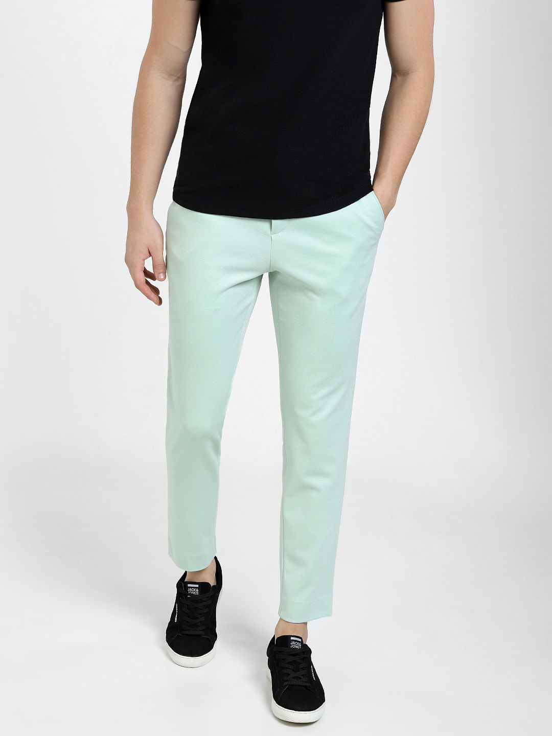 Solid Color Slim Men's Pants Europe United States Style - Temu Australia
